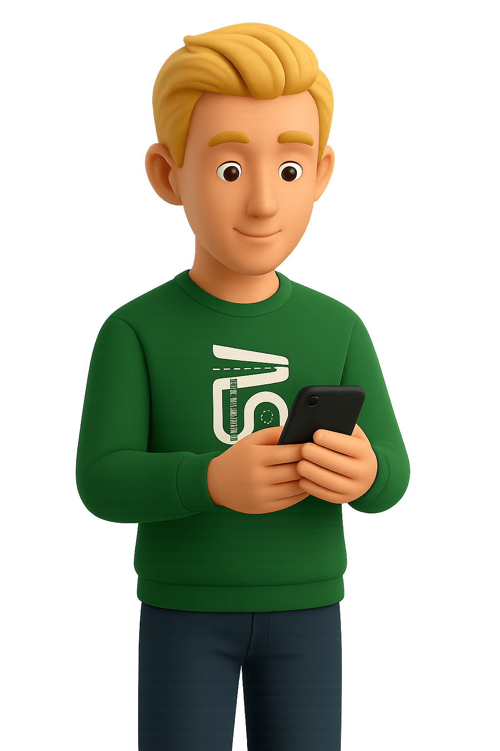 student with mobile phone